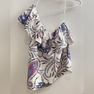 LOFT Women's Off-Shoulder Paisley Blouse Size S